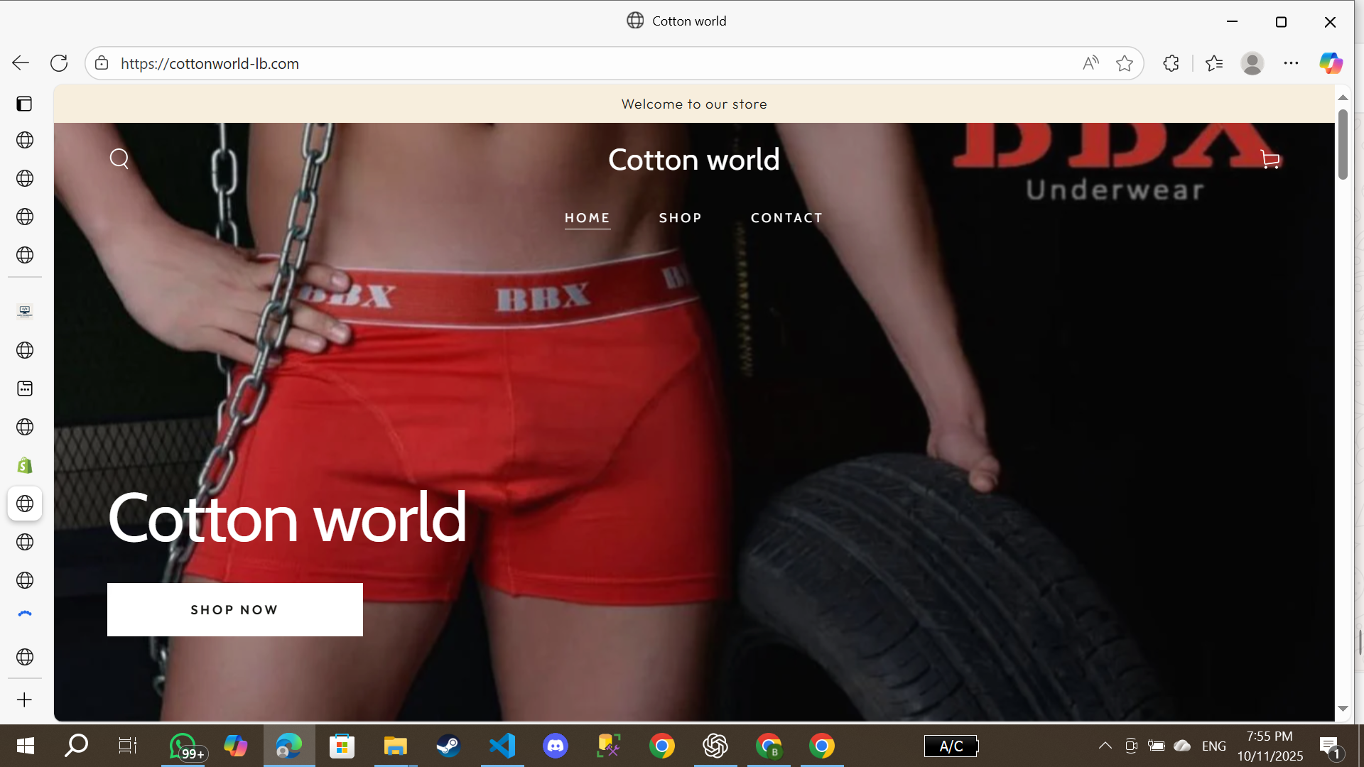 Cotton World Website