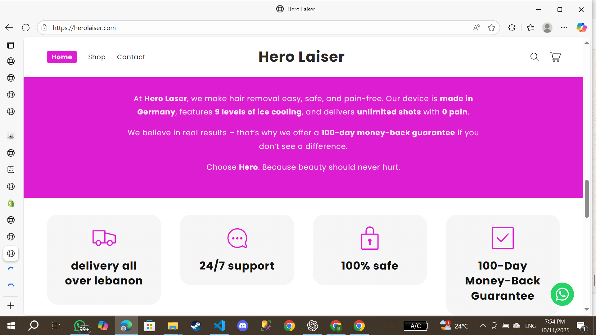 Hero Laiser Website
